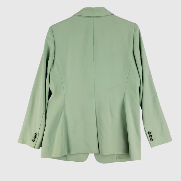 Bar III Women’s Blazer Size 12 Green One Button Suit Jacket Career Workwear - Picture 2 of 13